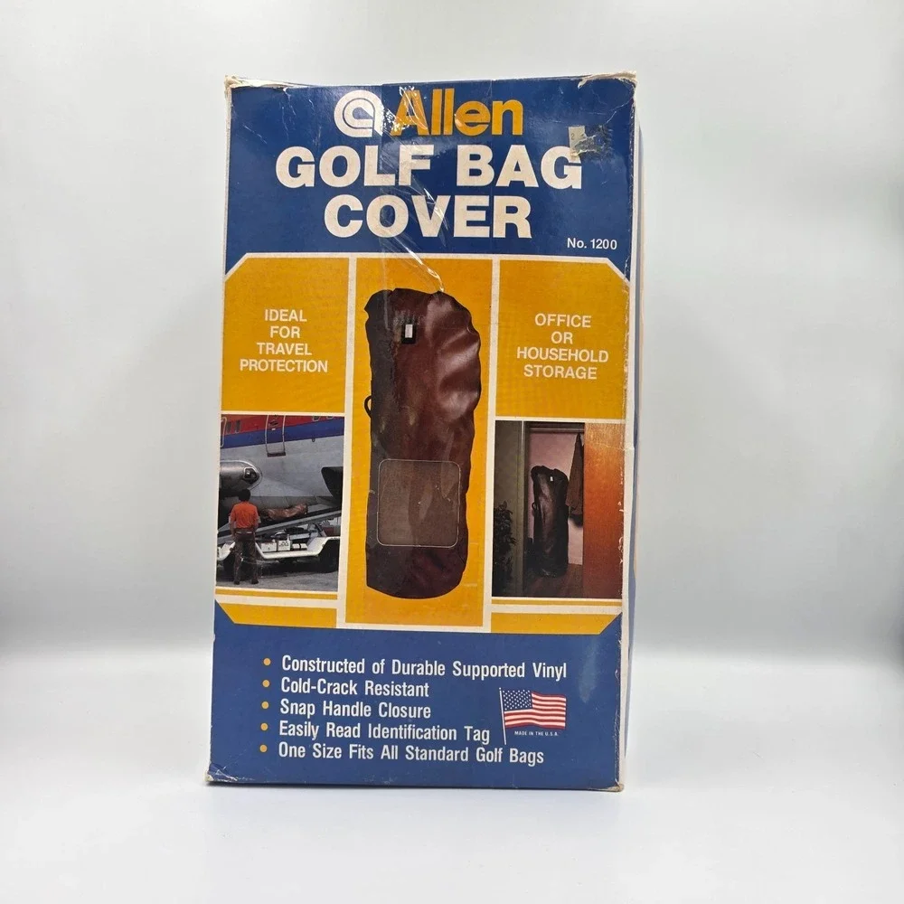 Vintage Allen Golf Bag Cover No. 1200 USA 1980's Vinyl‎ One Size Travel Storage